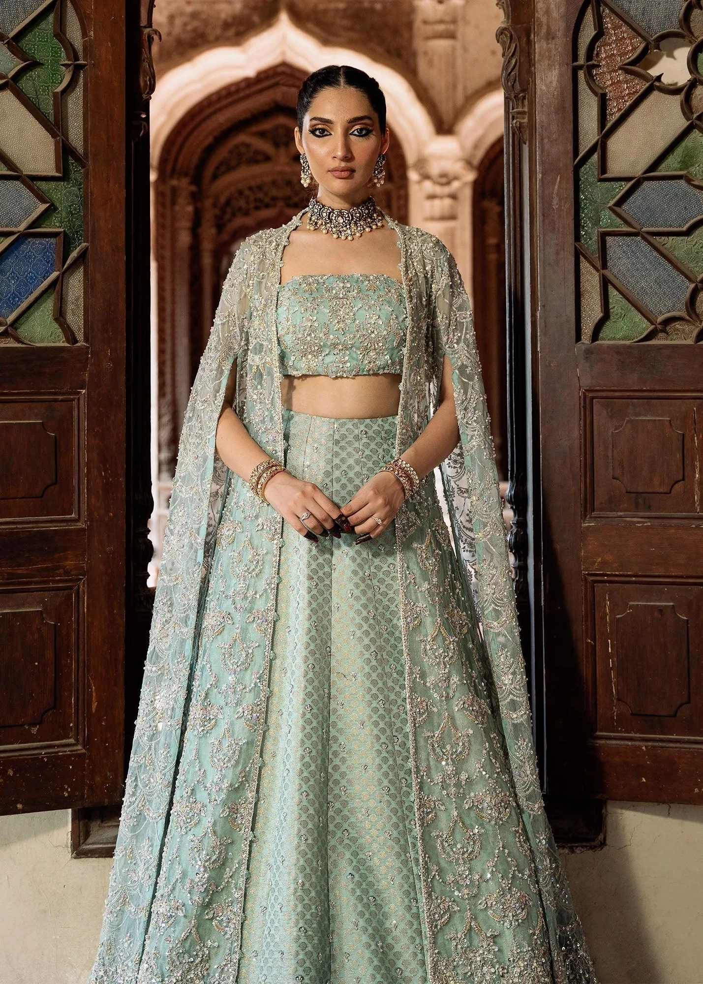 Kanwal Malik Silver Organza – view 4 – Poshaq