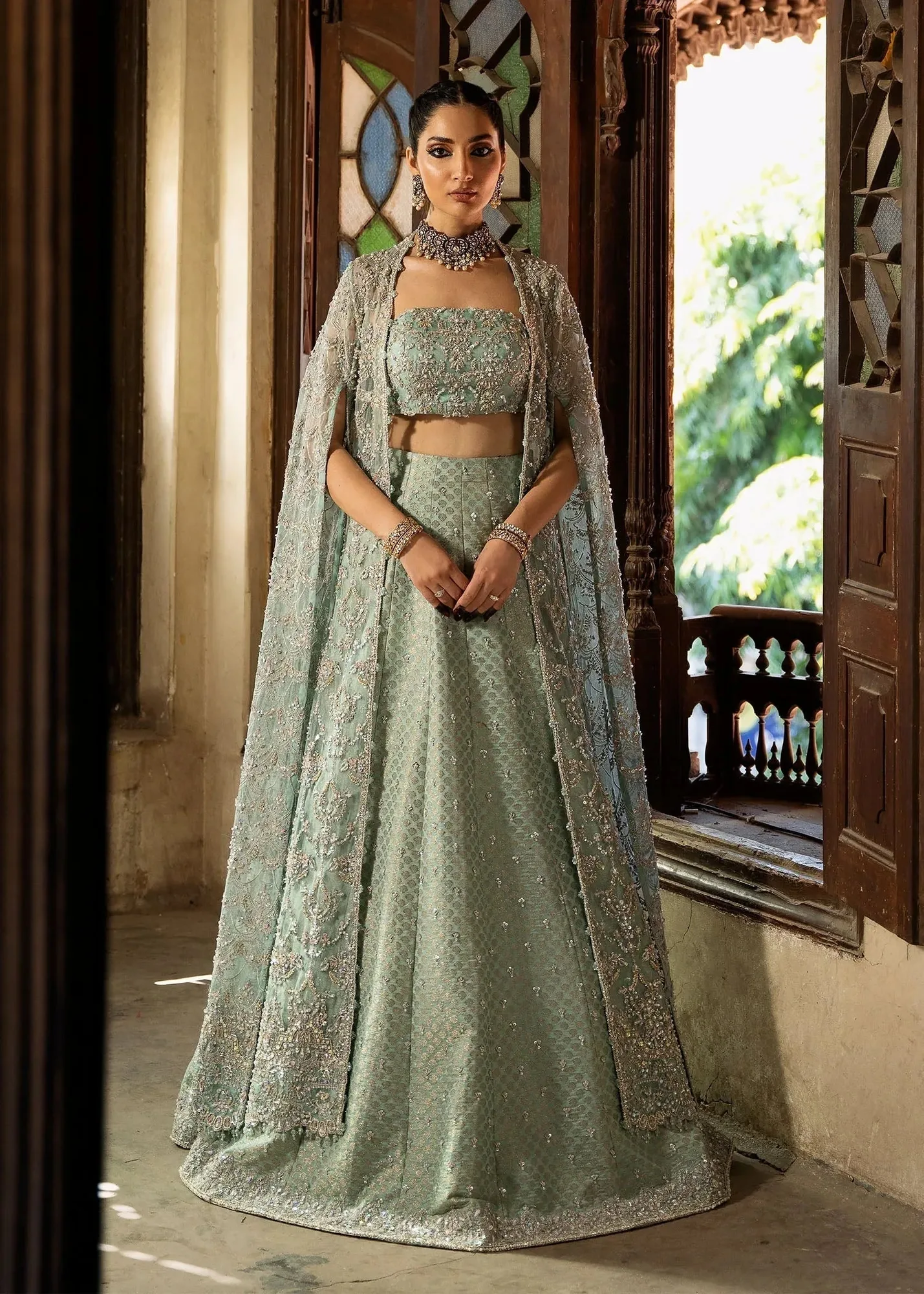 Kanwal Malik Silver Organza – view 5 – Poshaq