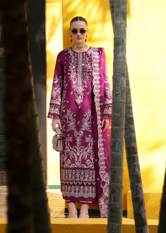 Kanwal Malik Elysia Luxury Lawn 25 Plum Dobby – view 1 – Poshaq