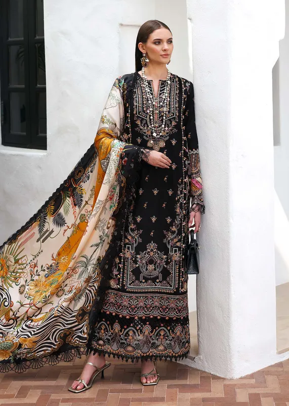 Kanwal Malik Elysia Luxury Lawn 25 Black Cambric – view 1 – Poshaq