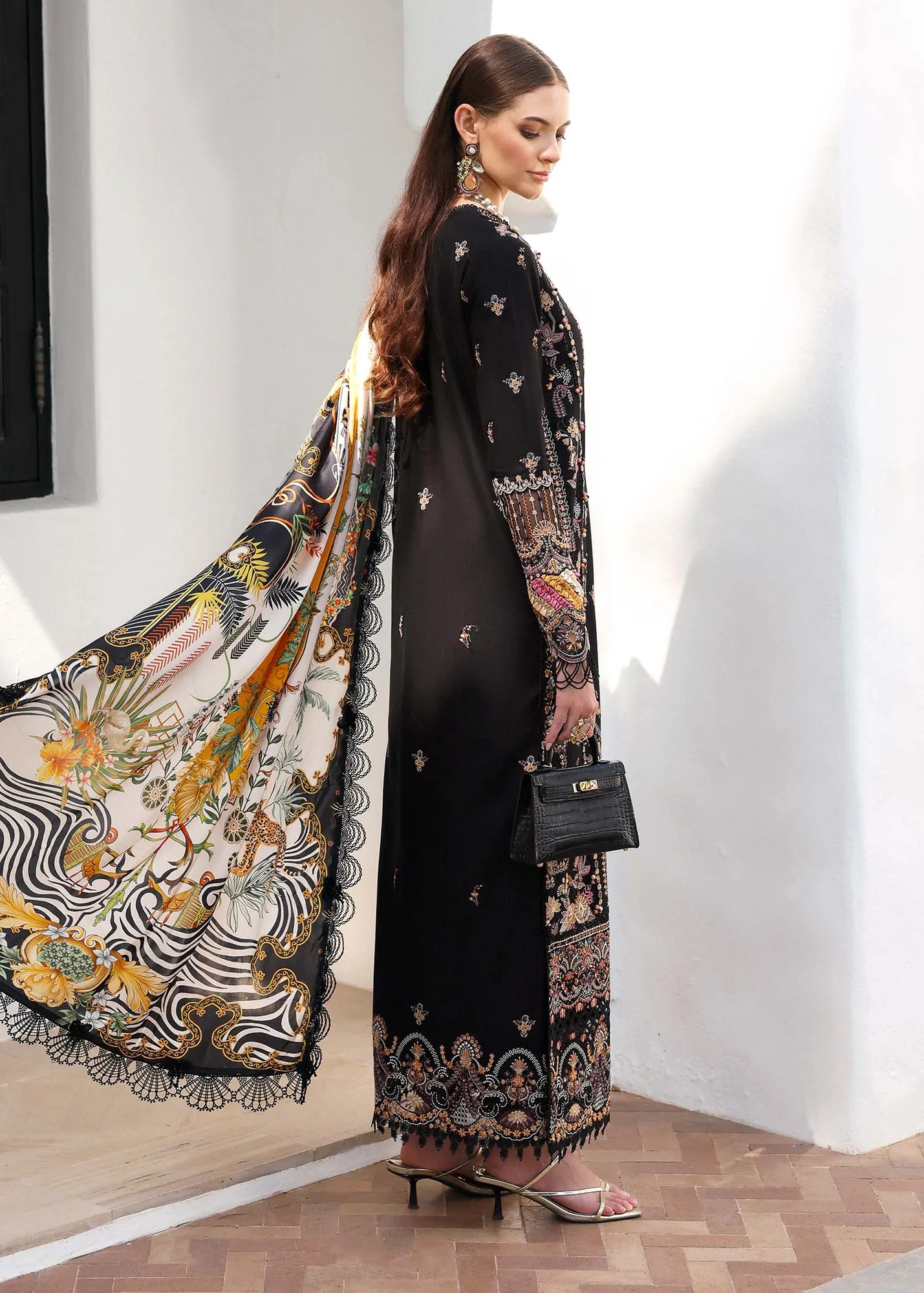 Kanwal Malik Elysia Luxury Lawn 25 Black Cambric – view 2 – Poshaq