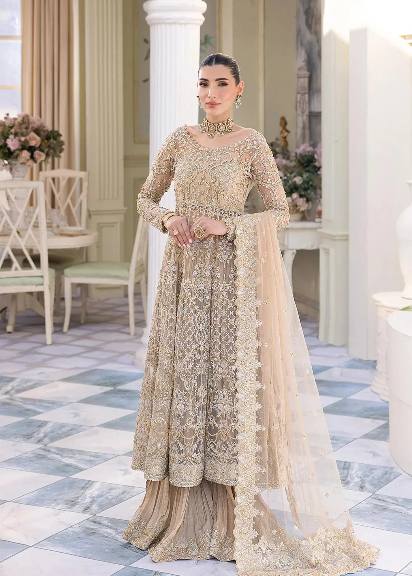 Kanwal Malik Nia Raw Silk – view 1 – Poshaq
