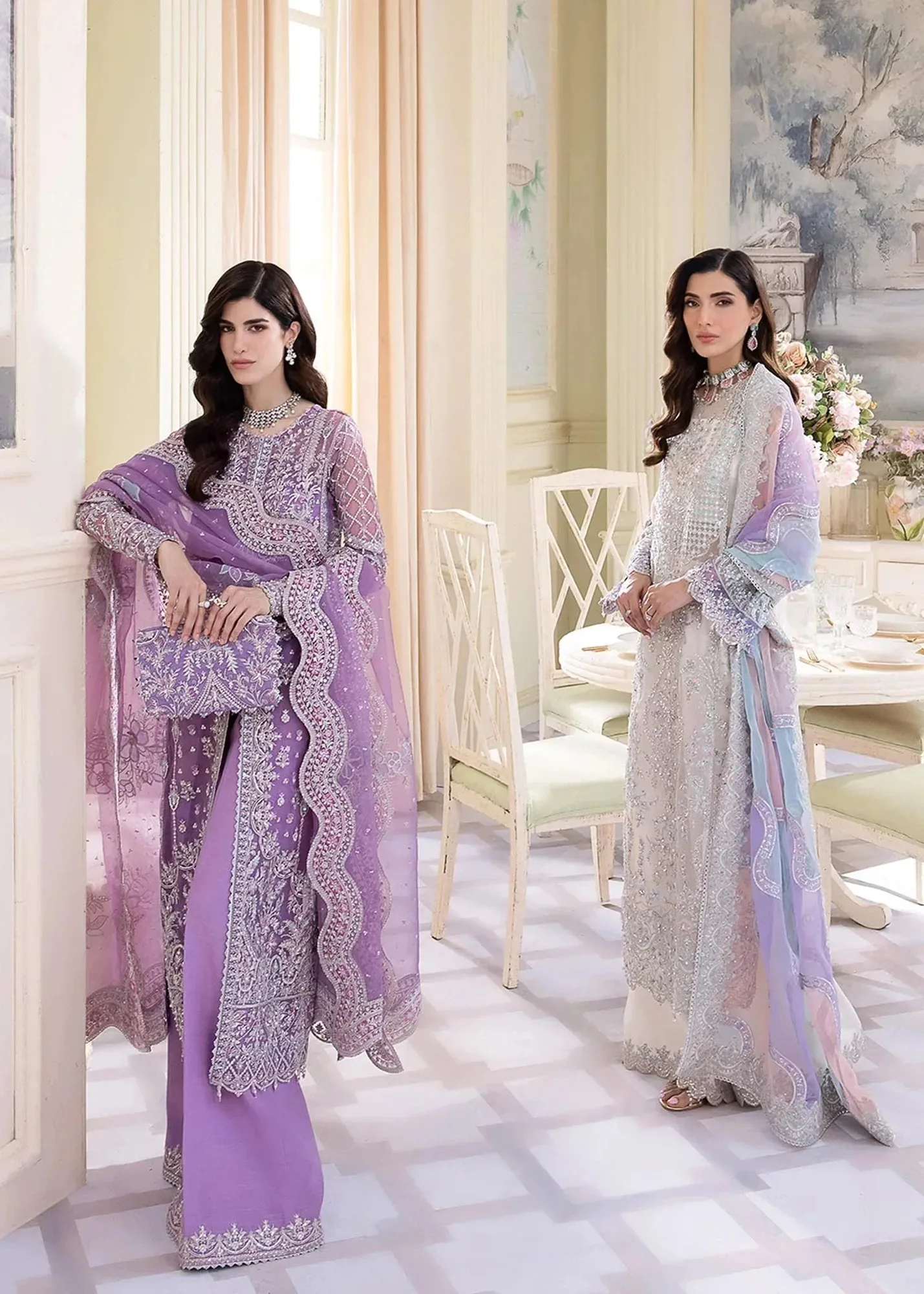 Kanwal Malik Lavender Raw Silk – view 8 – Poshaq