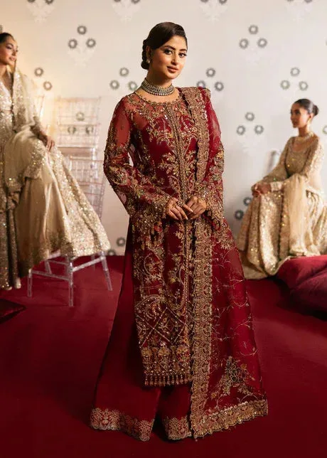 Kanwal Malik Red Organza – view 1 – Poshaq
