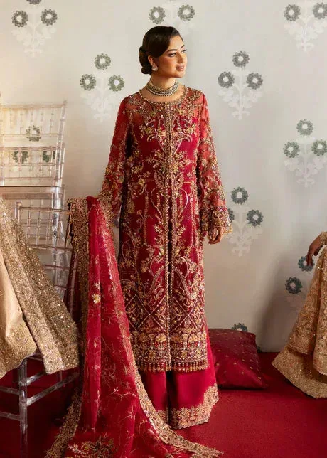 Kanwal Malik Red Organza – view 2 – Poshaq