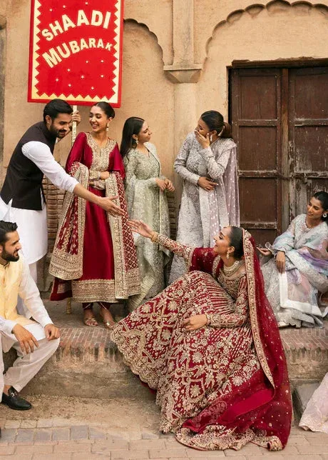 Kanwal Malik Red Organza – view 4 – Poshaq