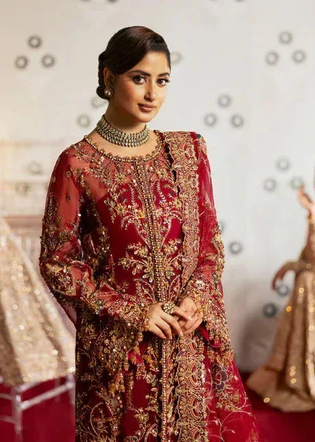 Kanwal Malik Red Organza – view 5 – Poshaq