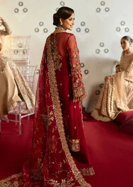 Kanwal Malik Red Organza – view 7 – Poshaq