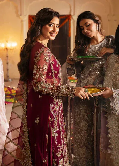 Kanwal Malik Red Organza – view 8 – Poshaq