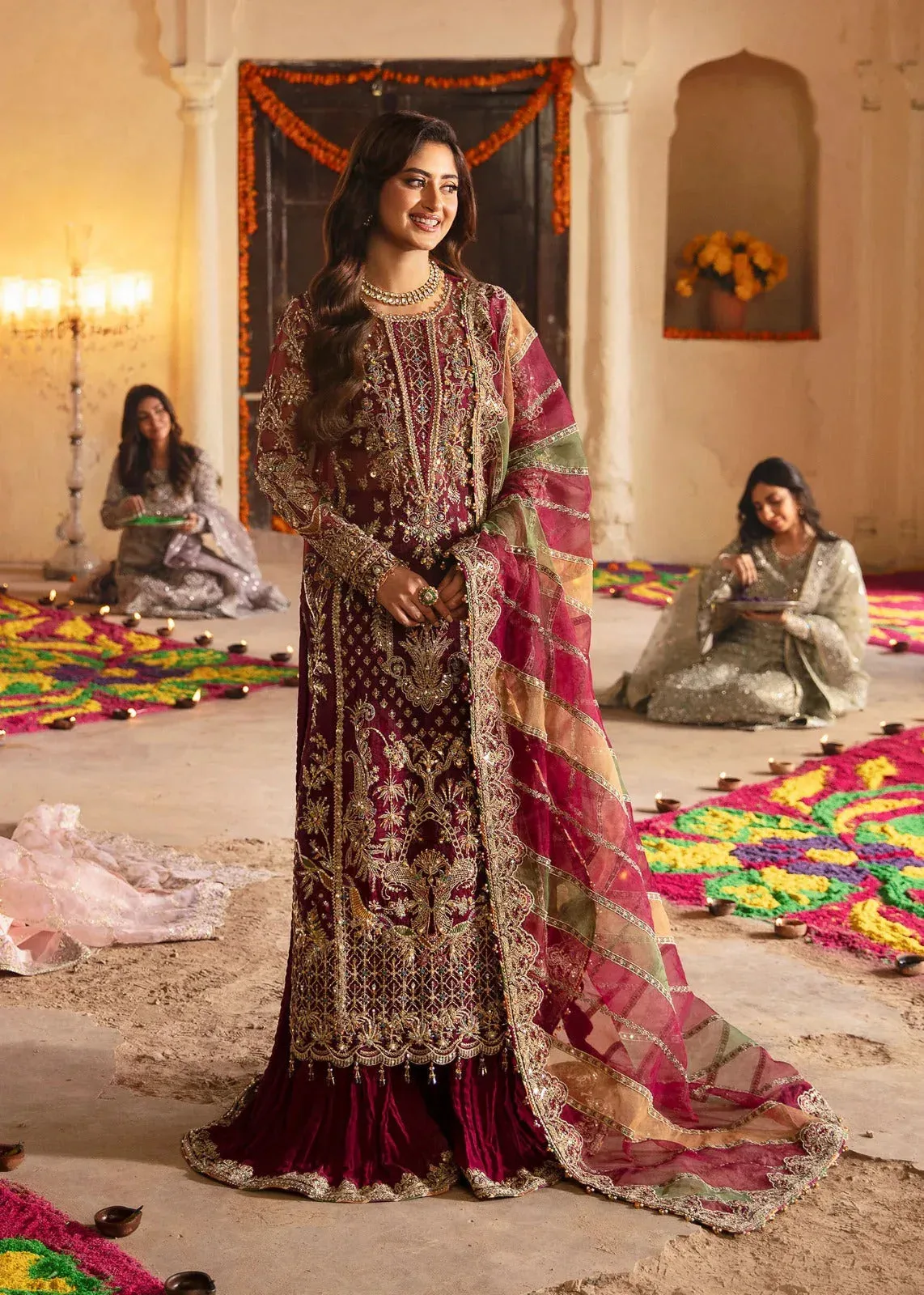 Kanwal Malik Pink Organza – view 2 – Poshaq