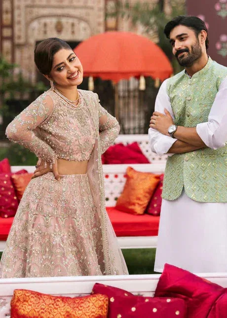 Kanwal Malik Pink Net – view 7 – Poshaq