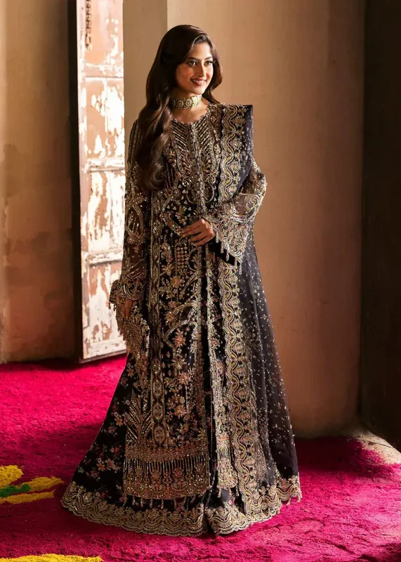 Kanwal Malik Black Organza – view 1 – Poshaq
