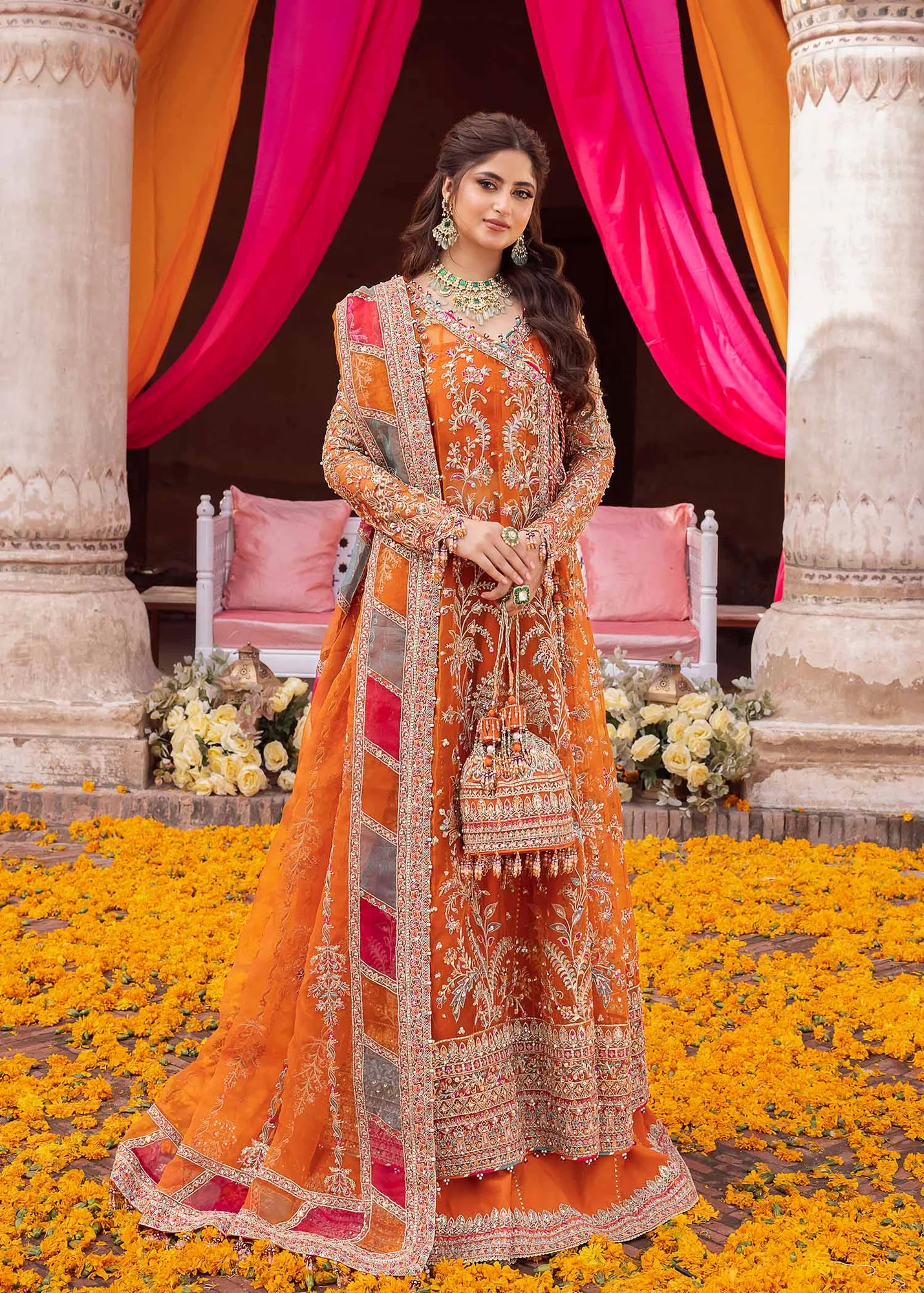Kanwal Malik Orange – view 1 – Poshaq