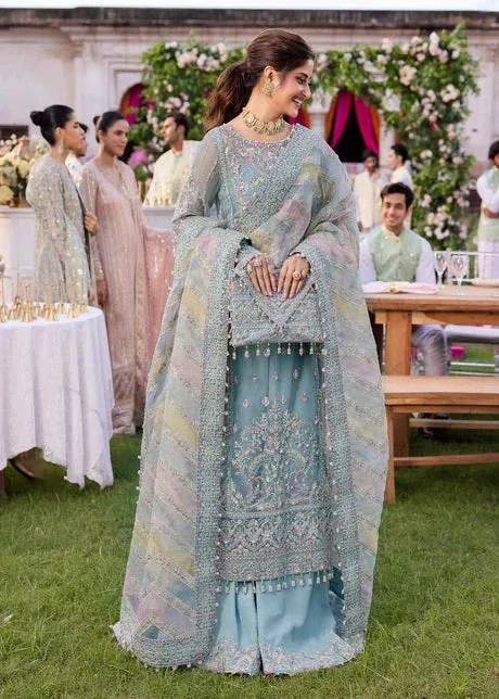 Kanwal Malik Blue Organza – view 2 – Poshaq