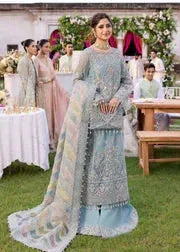 Kanwal Malik Blue Organza – view 3 – Poshaq