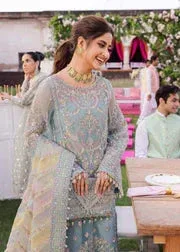 Kanwal Malik Blue Organza – view 6 – Poshaq