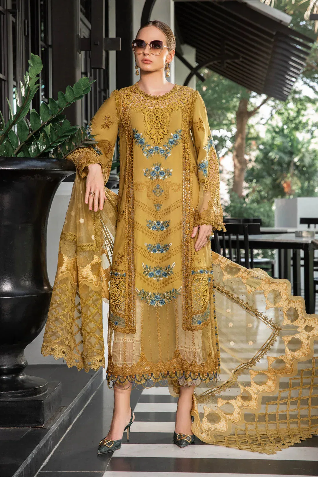 Maria B Mustard Jacquard – view 1 – Poshaq