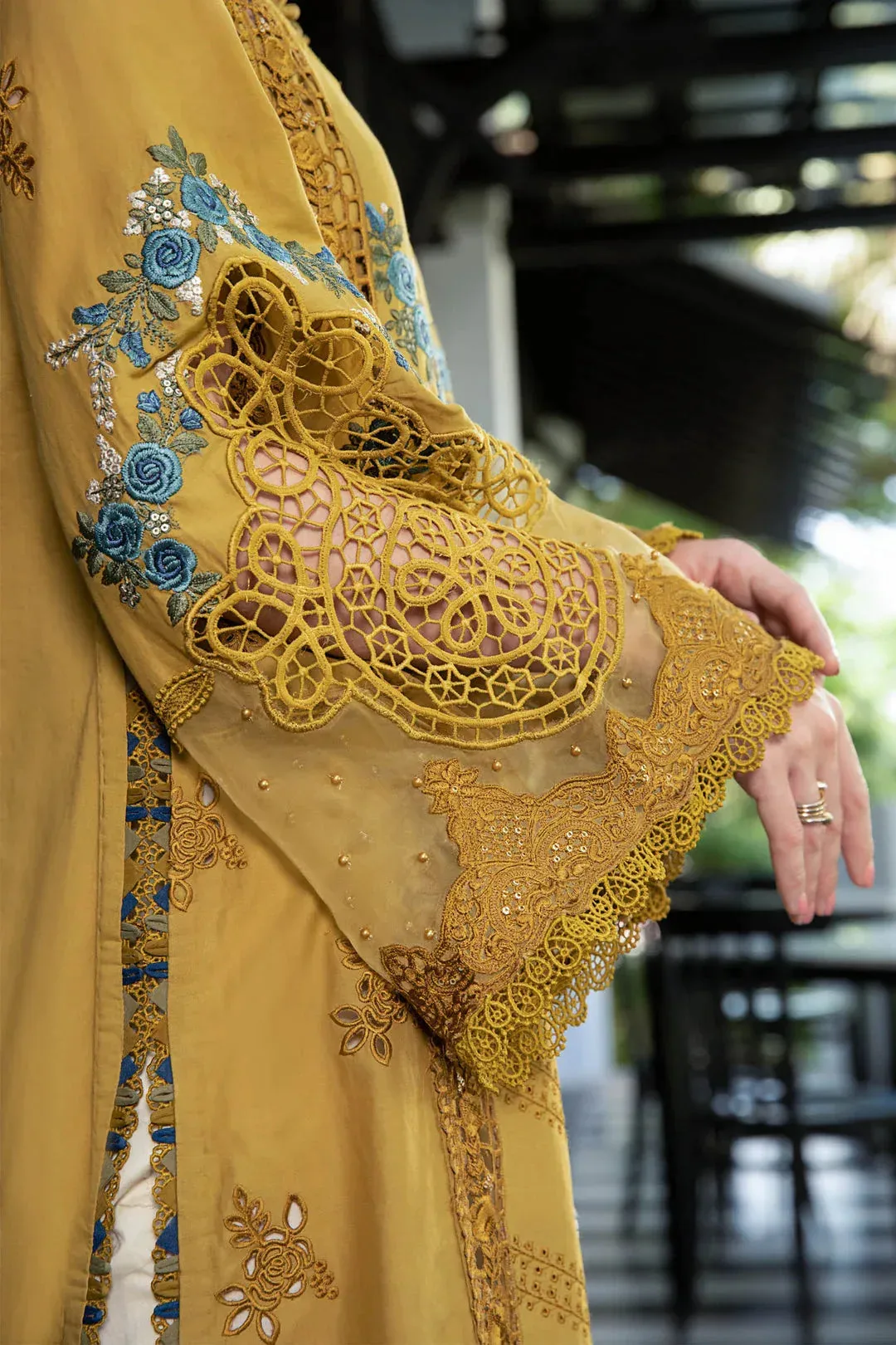 Maria B Mustard Jacquard – view 4 – Poshaq