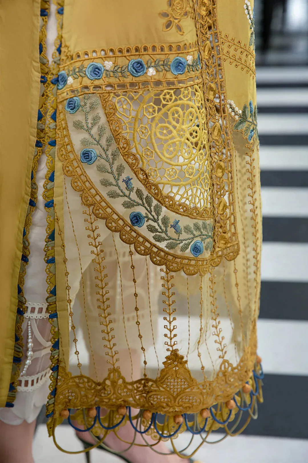 Maria B Mustard Jacquard – view 5 – Poshaq