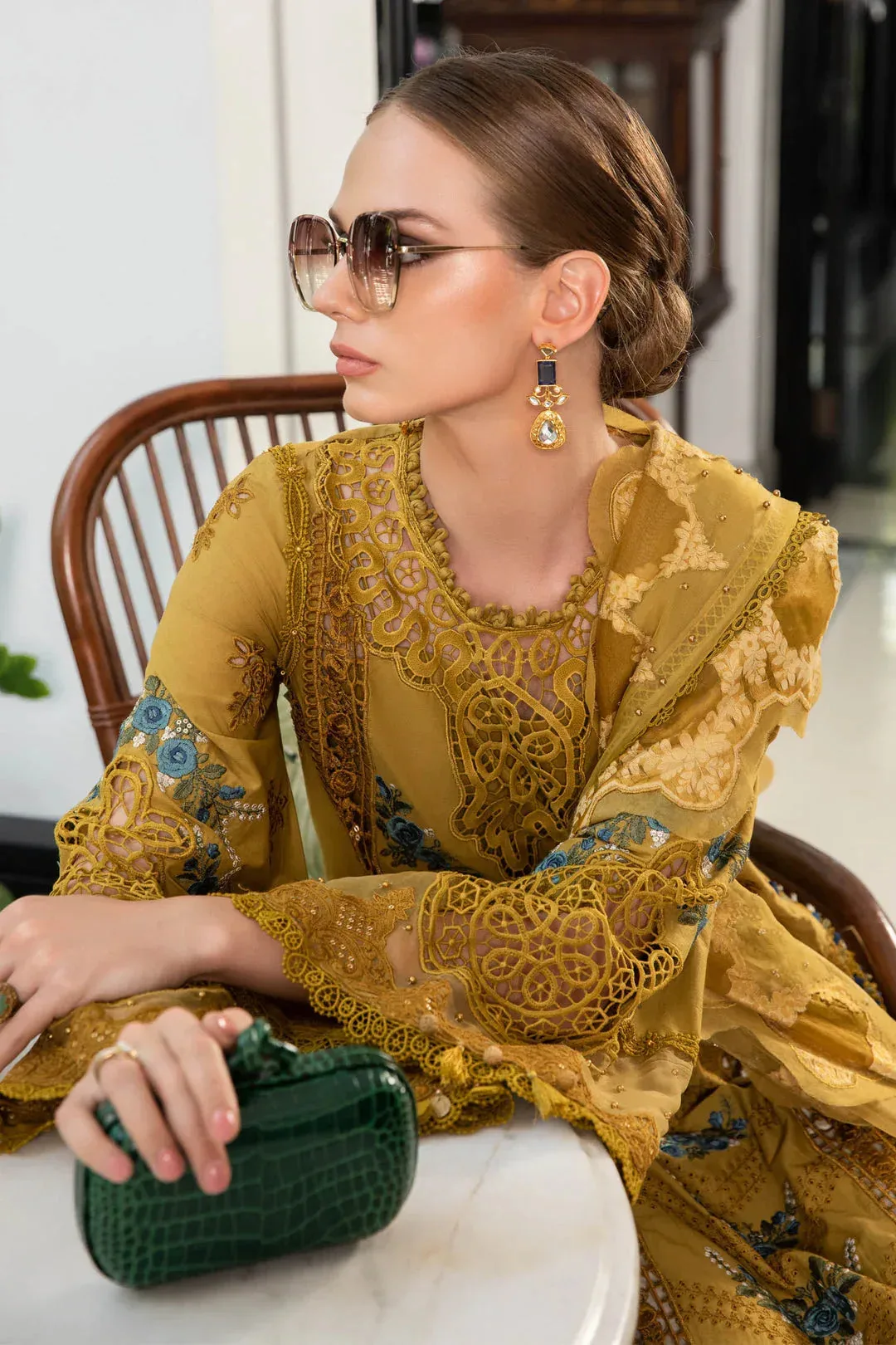 Maria B Mustard Jacquard – view 6 – Poshaq