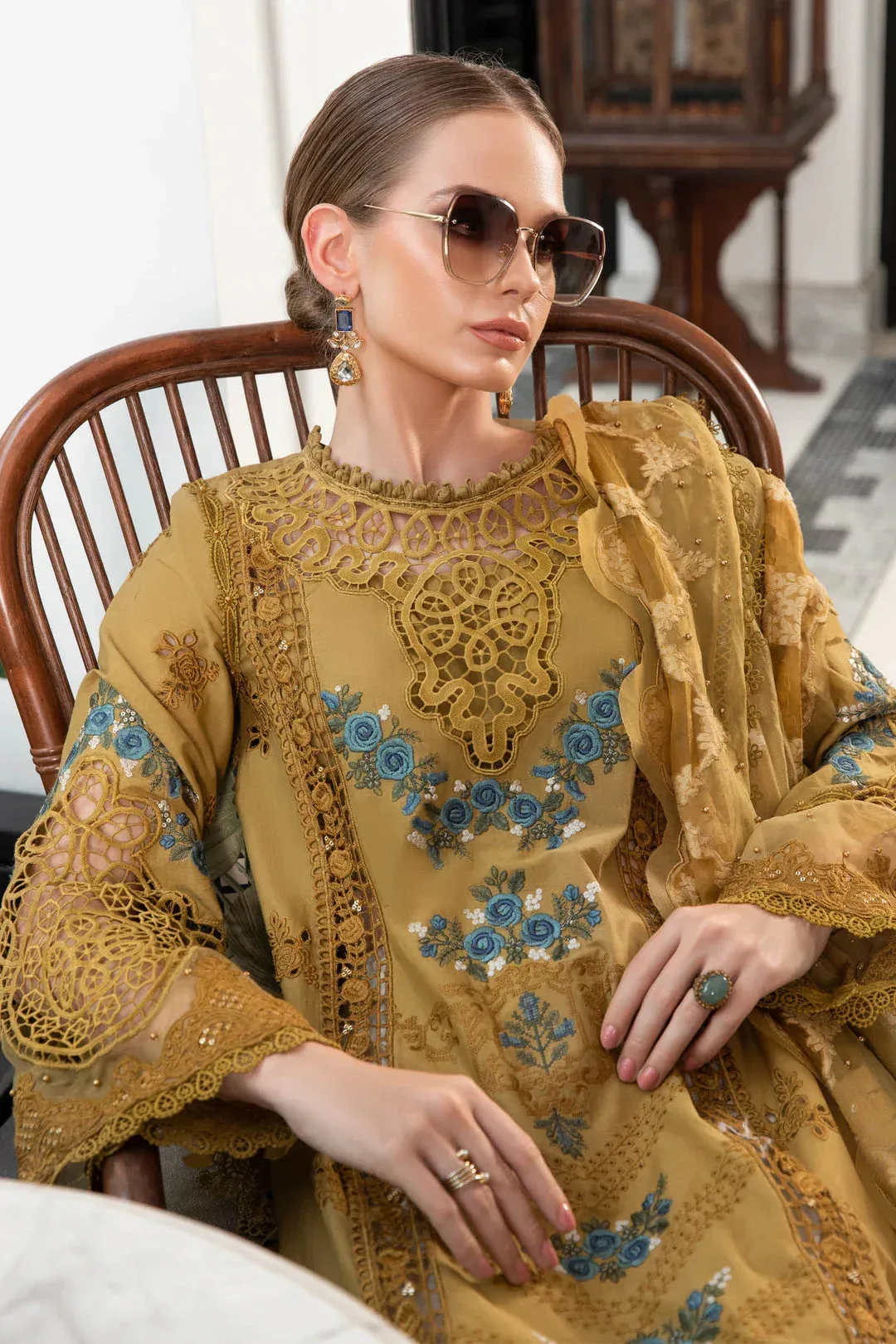 Maria B Mustard Jacquard – view 7 – Poshaq