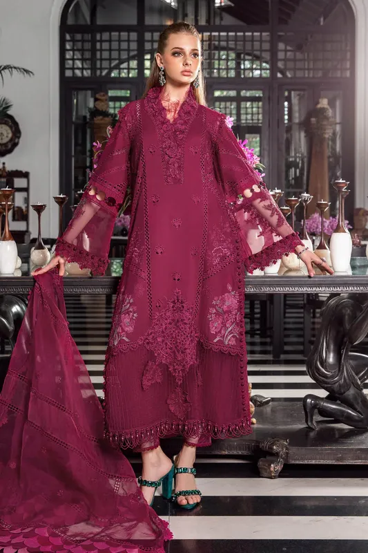 Maria B Magenta Organza – view 1 – Poshaq