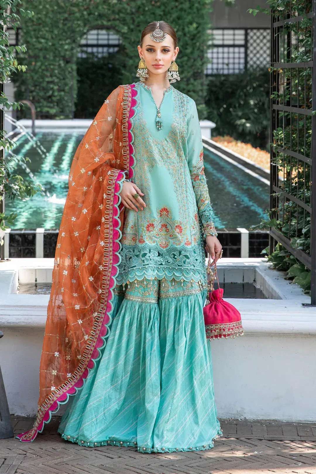 Maria B Green Organza – view 1 – Poshaq