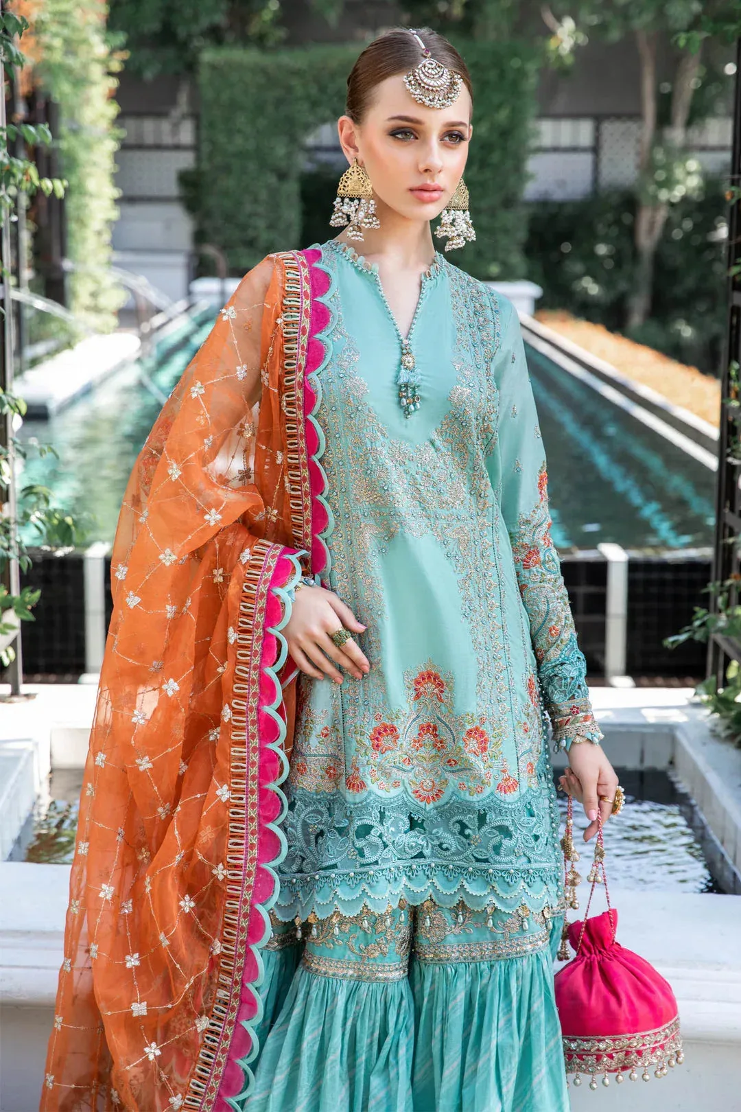 Maria B Green Organza – view 2 – Poshaq