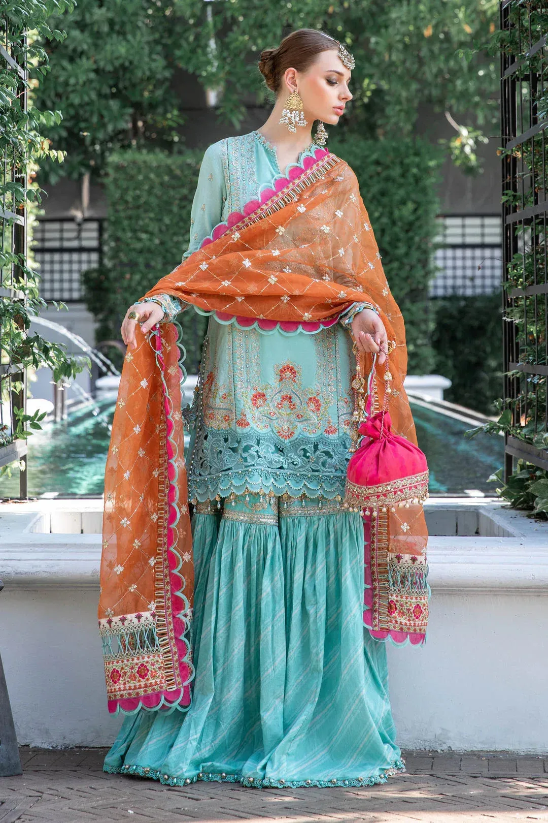 Maria B Green Organza – view 4 – Poshaq