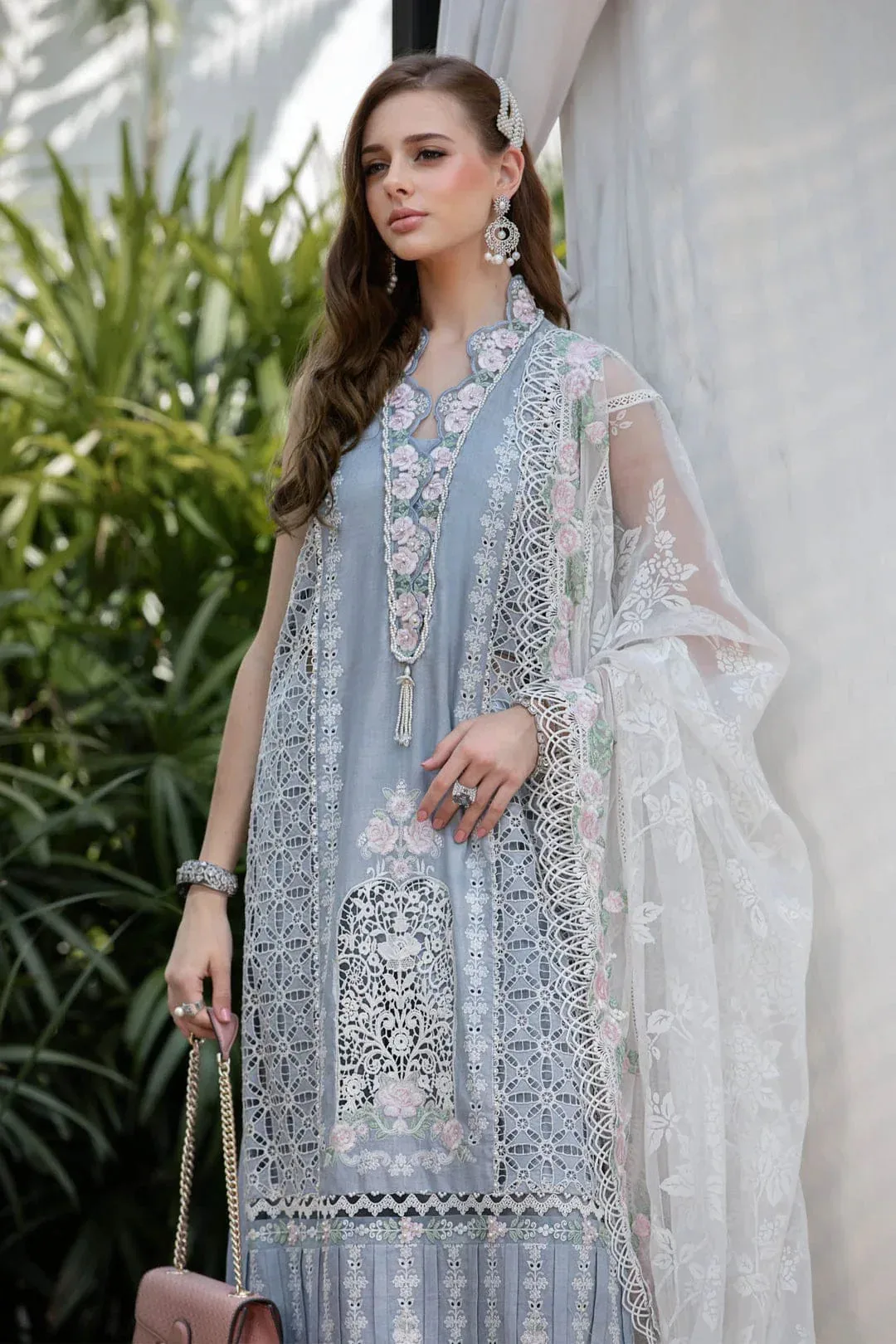 Maria B Blue Organza – view 2 – Poshaq