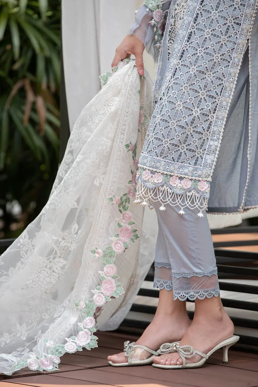 Maria B Blue Organza – view 5 – Poshaq