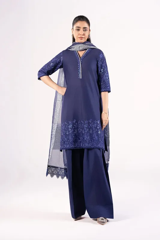 Maria B Basics RTW Blue Dobby – view 1 – Poshaq