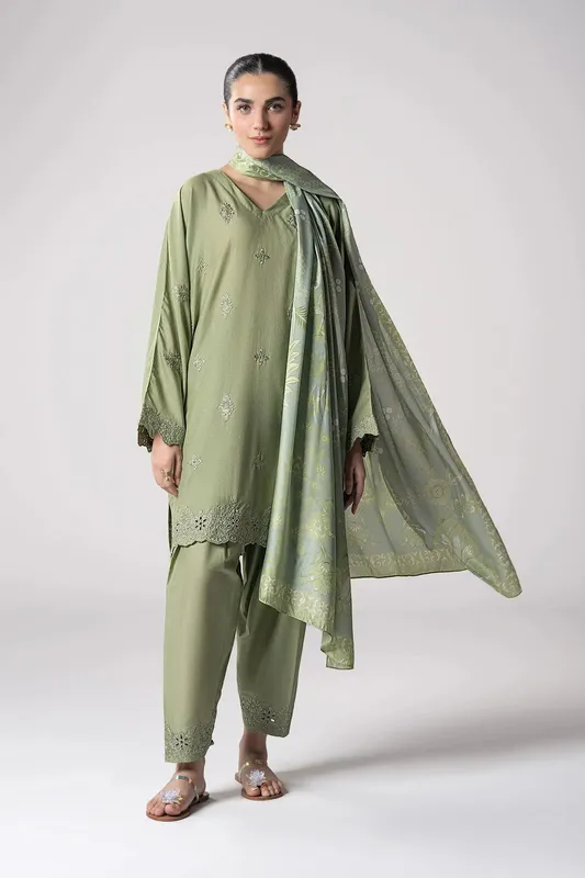 Maria B Basics RTW Green Cambric – view 1 – Poshaq