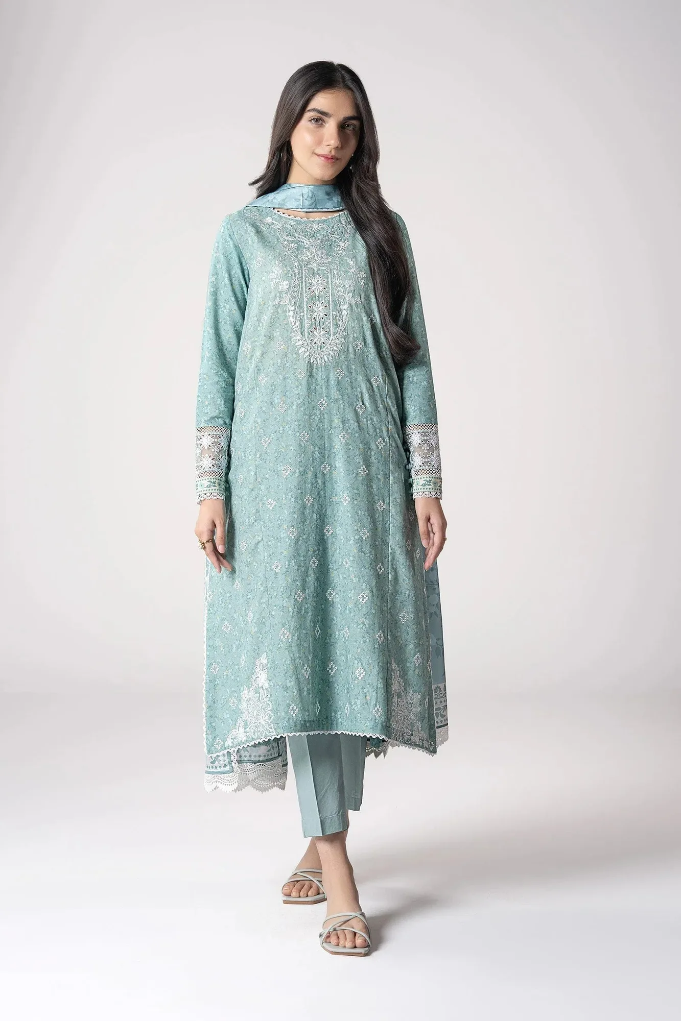 Maria B Basics RTW Green Cambric – view 1 – Poshaq
