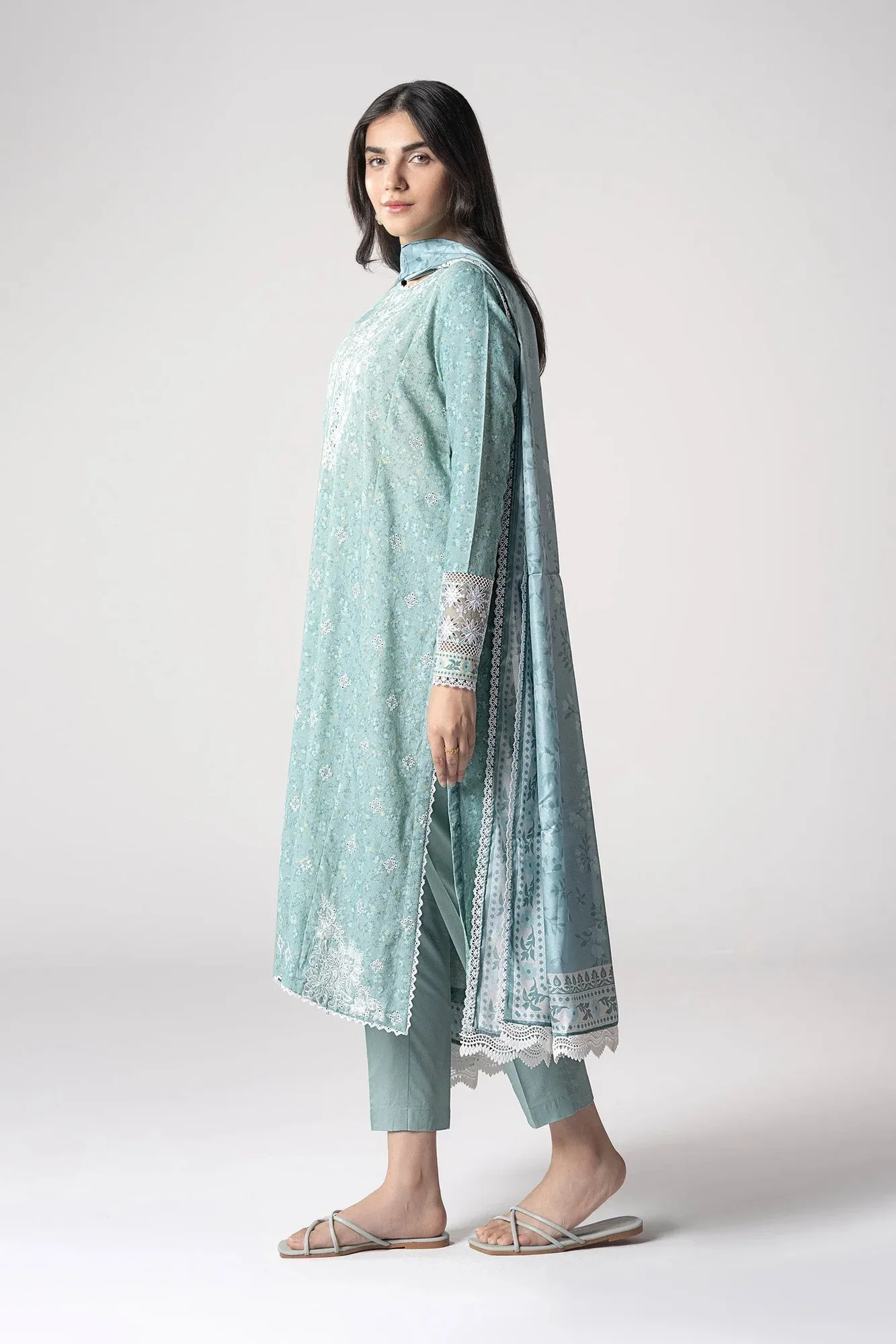Maria B Basics RTW Green Cambric – view 2 – Poshaq