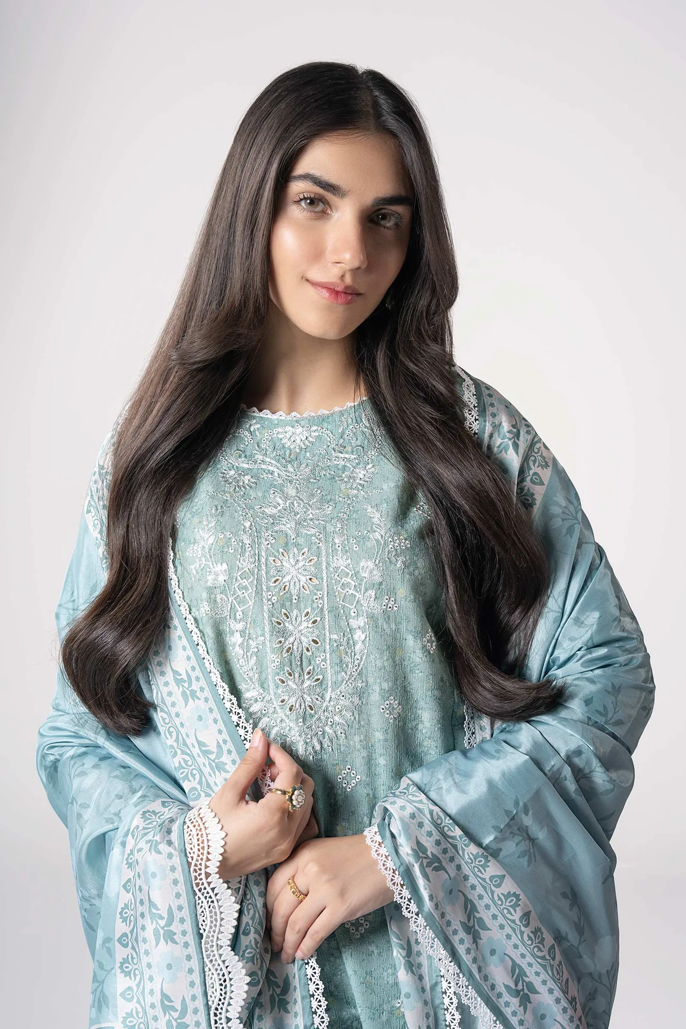Maria B Basics RTW Green Cambric – view 3 – Poshaq