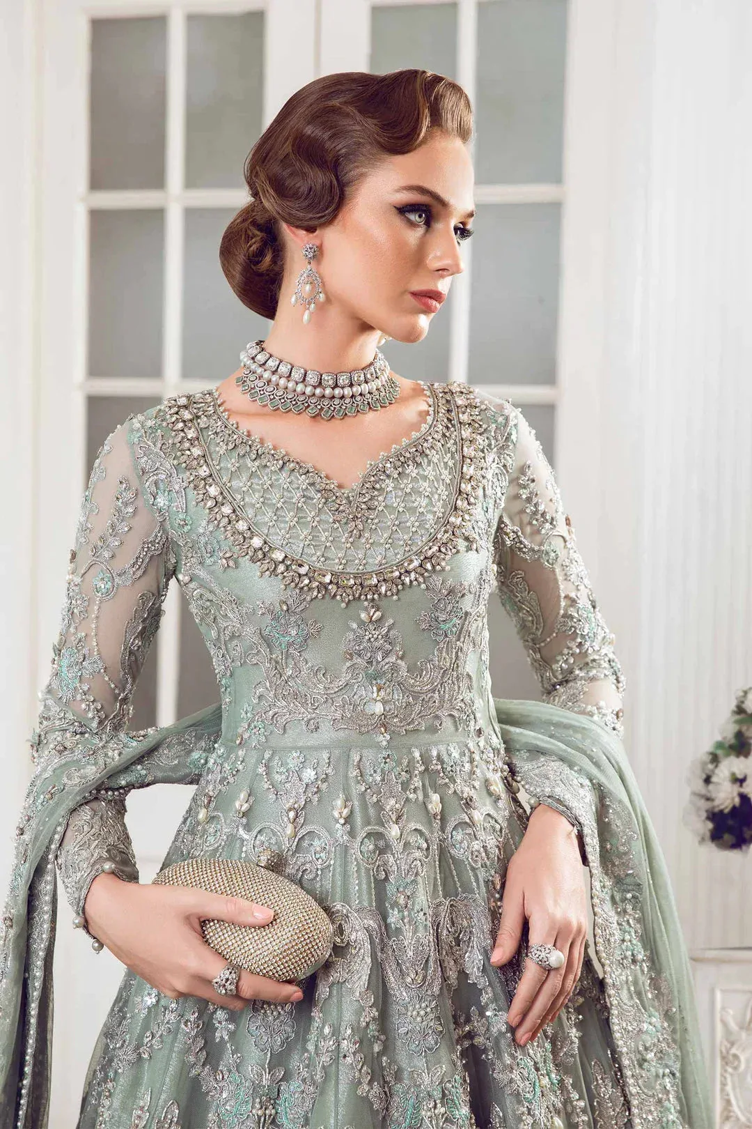 Maria B Chantrea gown in elegant silhouette – view 3 – Poshaq