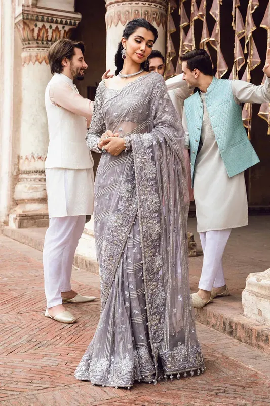 Maria B Bridal Couture Lavender Net – view 1 – Poshaq