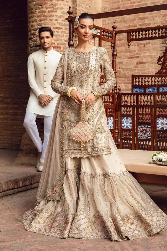 Maria B Bridal Couture Ivory – view 1 – Poshaq