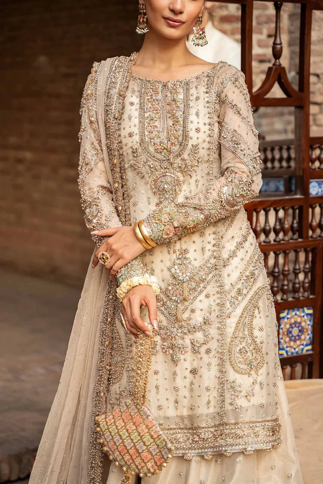 Maria B Bridal Couture Ivory – view 3 – Poshaq