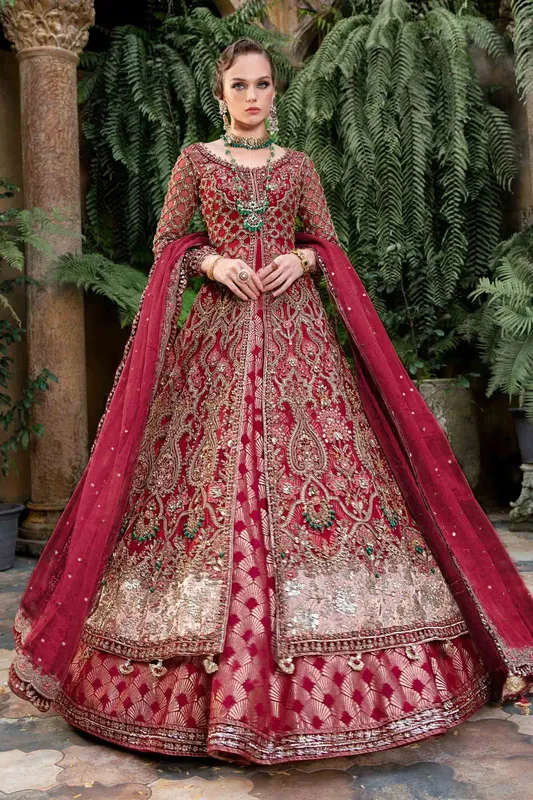 Maria B Bridal Couture Red – view 1 – Poshaq