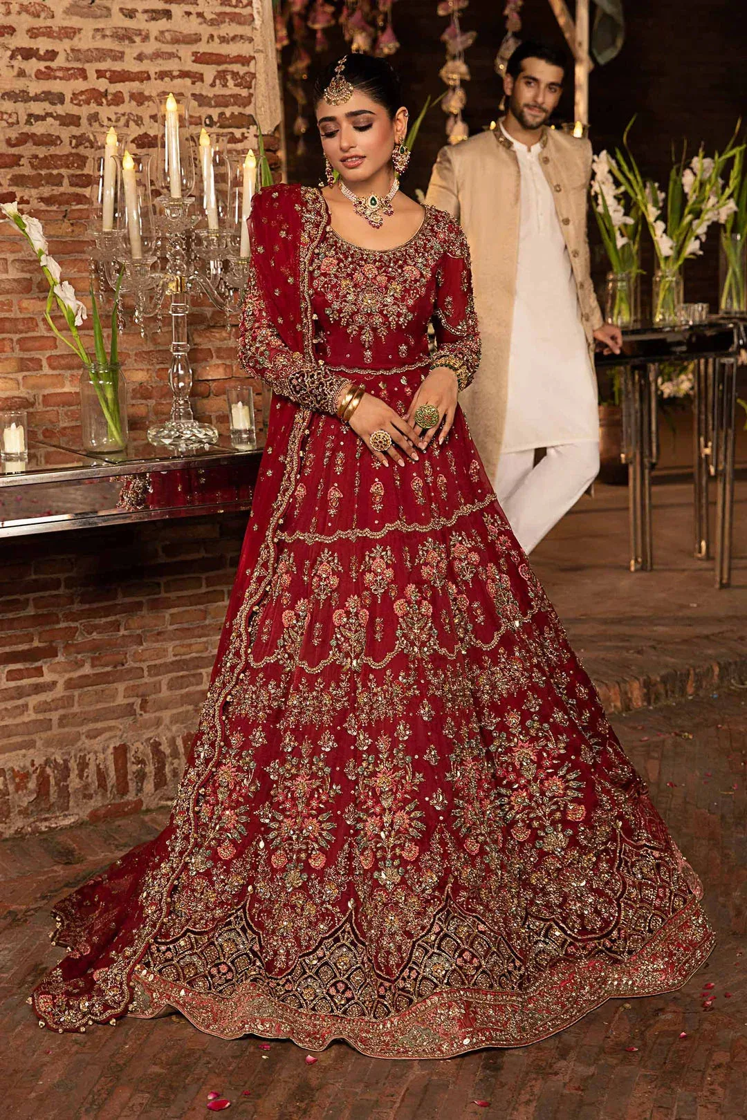 Maria B Bridal Couture Red – view 1 – Poshaq
