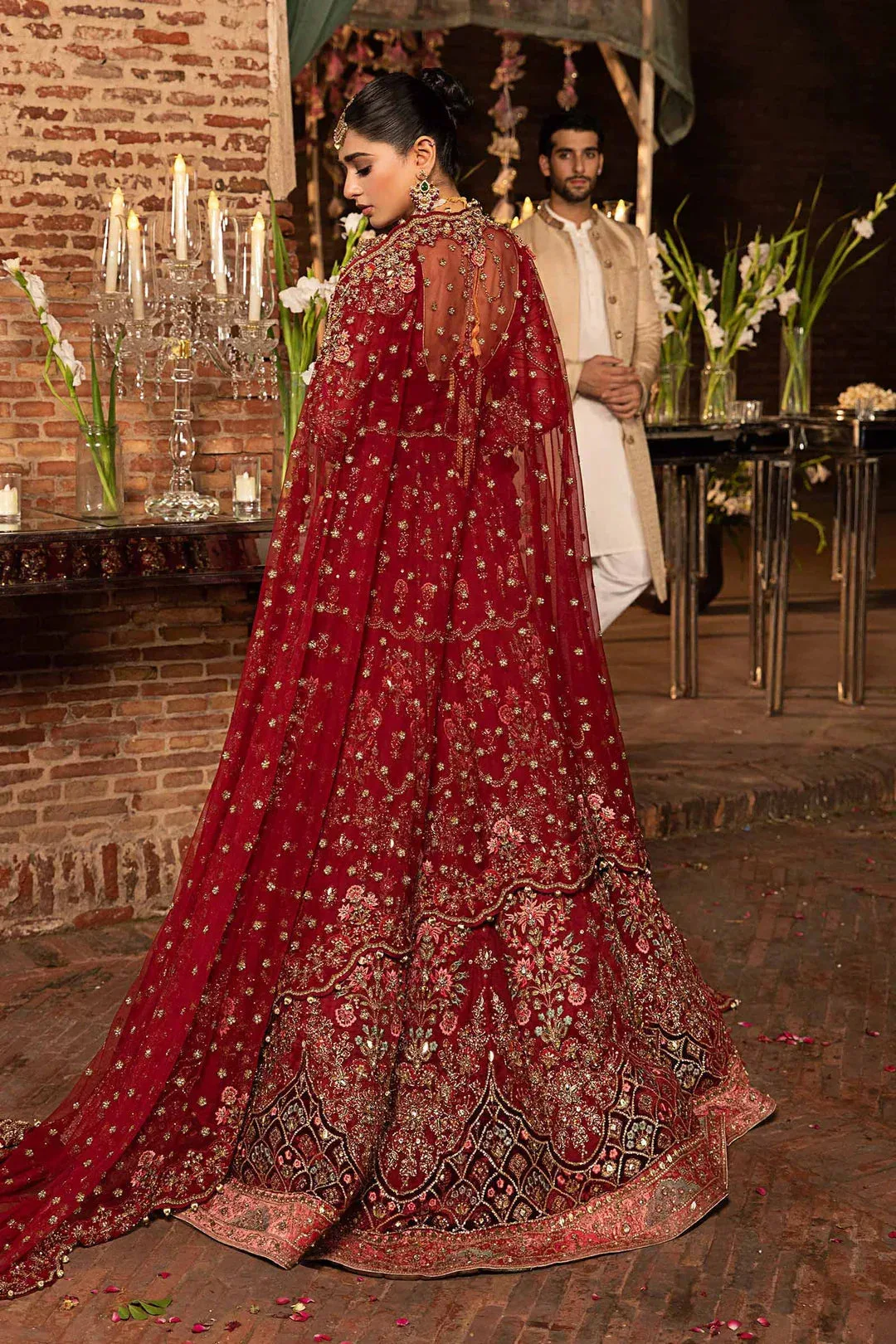 Maria B Bridal Couture Red – view 2 – Poshaq