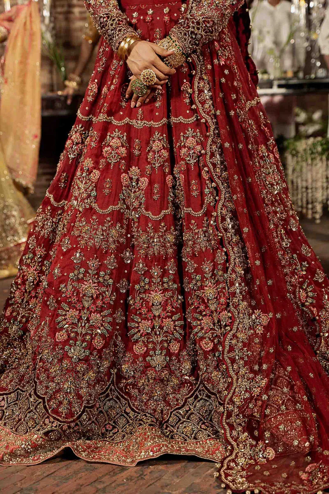 Maria B Bridal Couture Red – view 6 – Poshaq