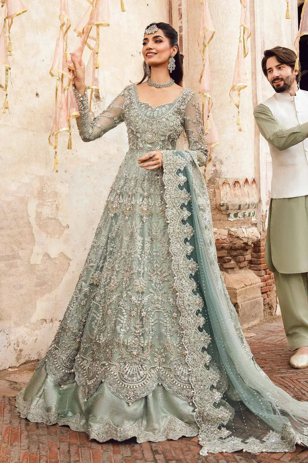 Maria B Bridal Couture Silver – view 1 – Poshaq