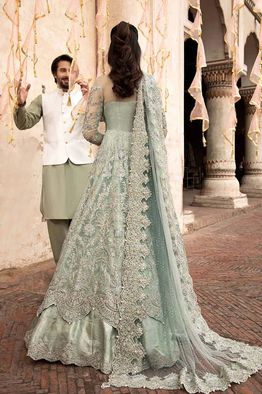 Maria B Bridal Couture Silver – view 2 – Poshaq