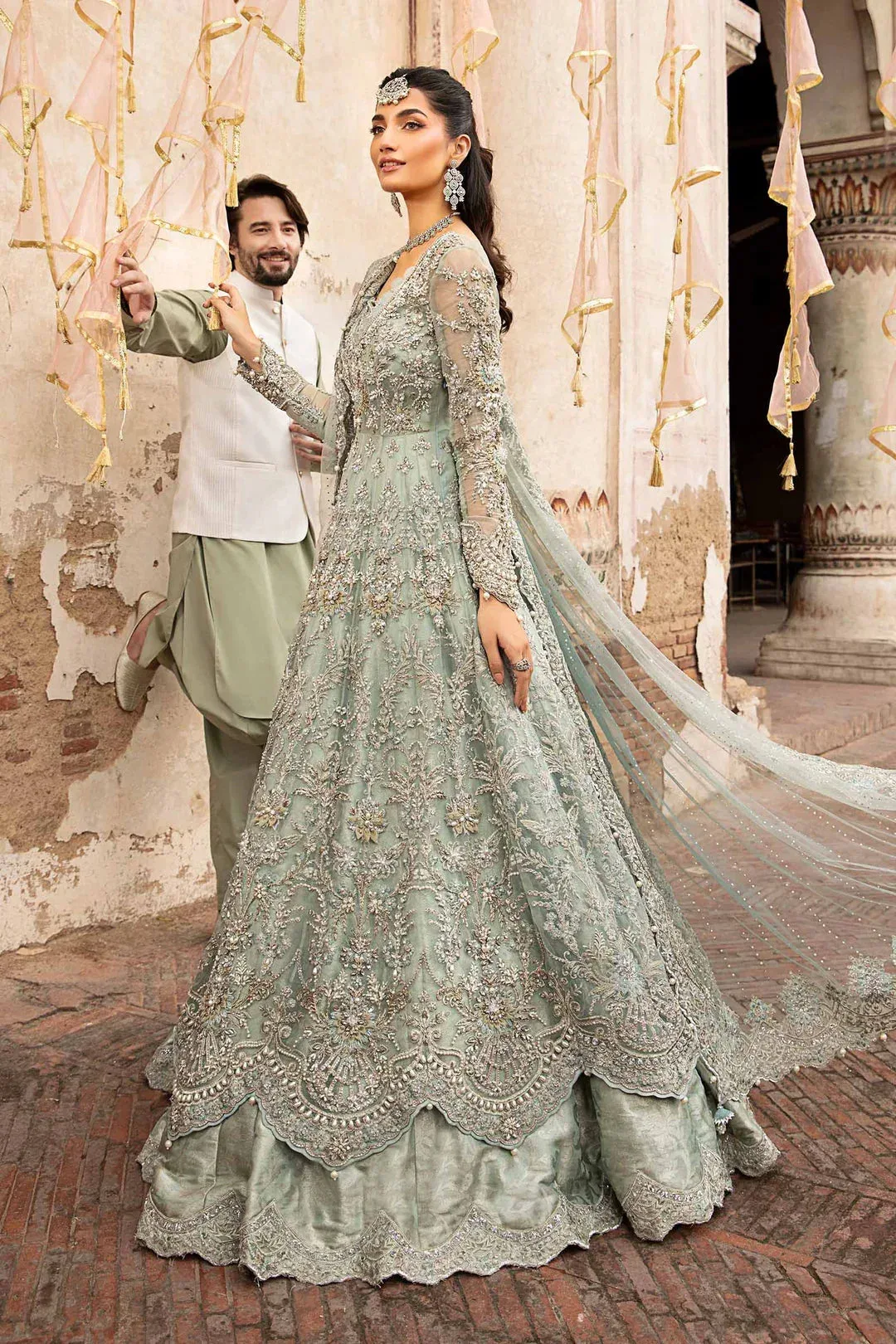 Maria B Bridal Couture Silver – view 3 – Poshaq