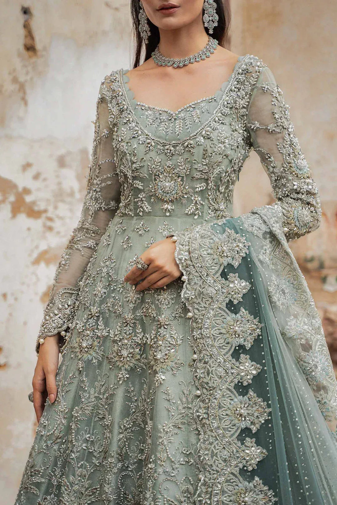 Maria B Bridal Couture Silver – view 4 – Poshaq