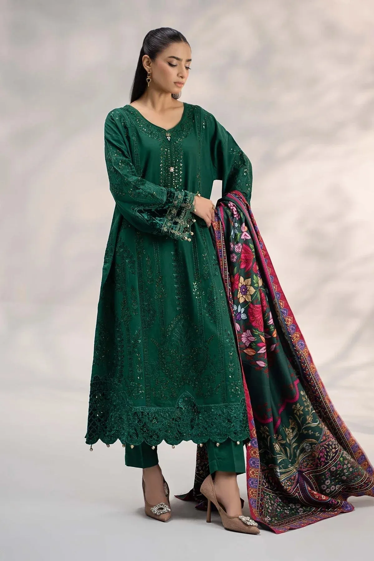 Maria B Casual Pret 2024 Green Organza – view 1 – Poshaq