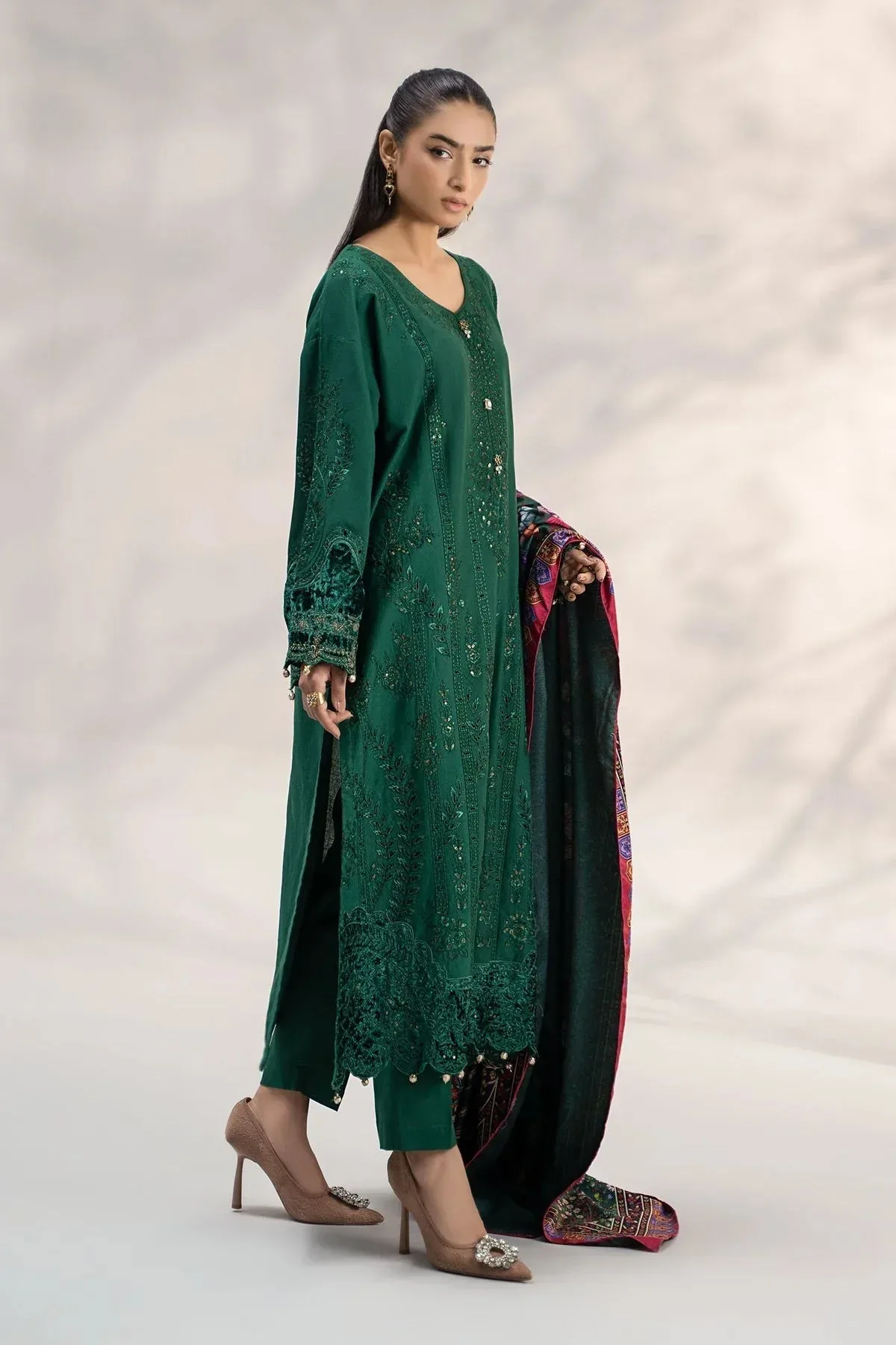 Maria B Casual Pret 2024 Green Organza – view 5 – Poshaq